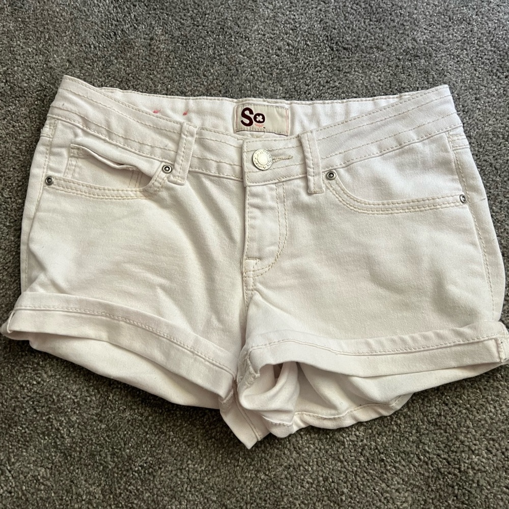 SO Juniors White Jean Shorts Size 5
